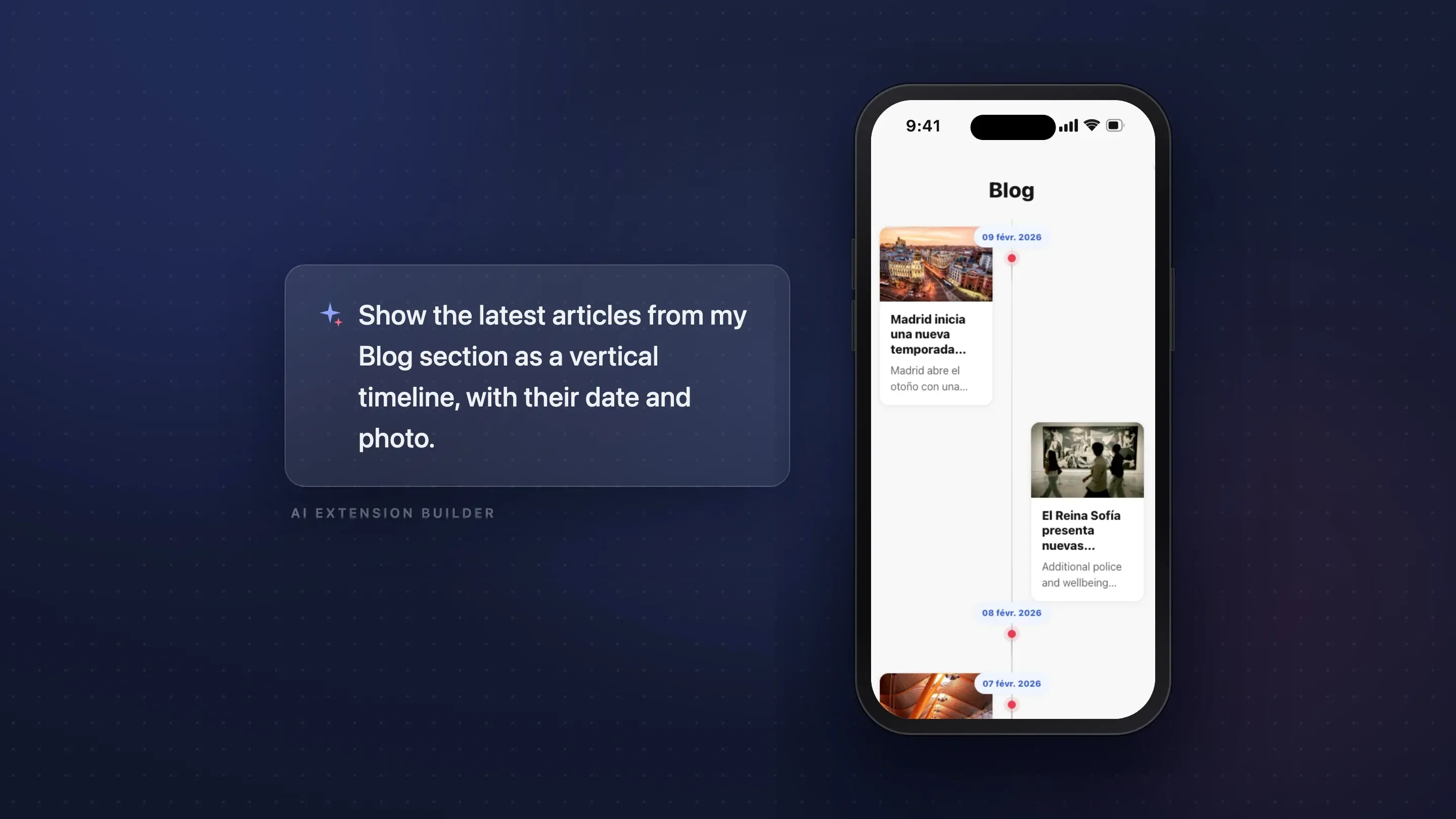 AI Extension Builder: custom article templates for your app