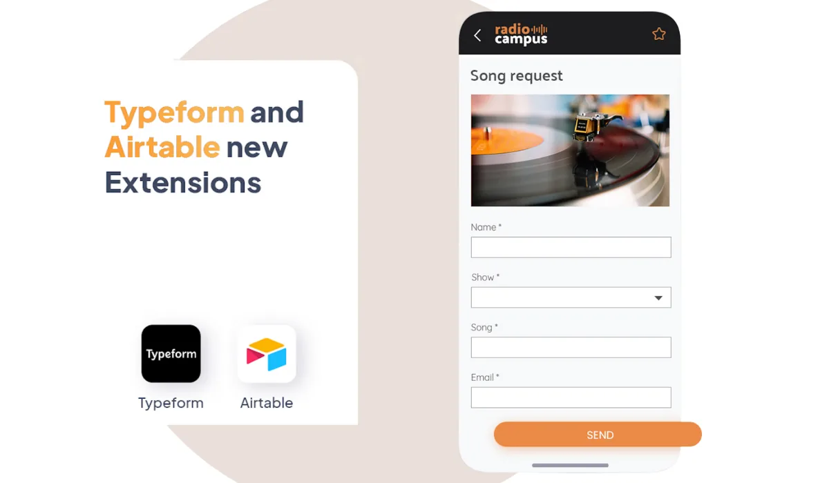 Airtable and Typeform join your GoodBarber app